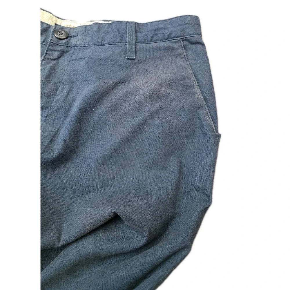 Dockers Mens Flat Front Chino Pants 36x30 Blue Steel Stretch Cotton Straight